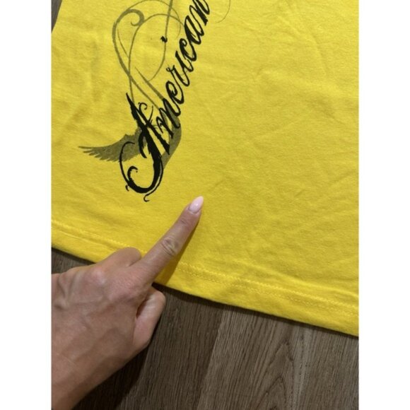 Vintage Tapout American Arrogant Yellow T Shirt Size 2XL - Picture 4 of 7